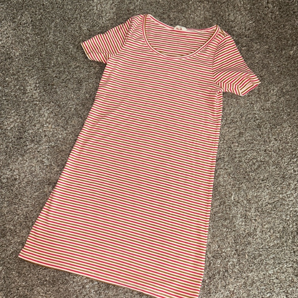 Madewell Striped Short Sleeve Scoop Neck Dress Sz XS